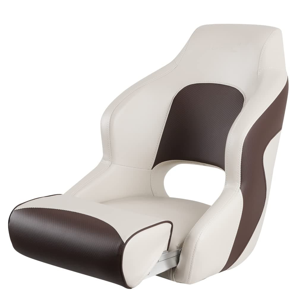 MSC Captain Boat Seat (Black/White, Tan/Brown)