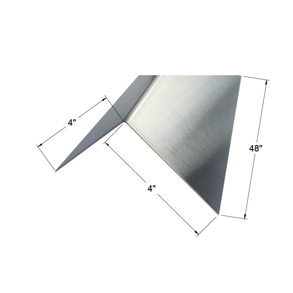 Brushed 304 Stainless Steel Corner Guard, Protective Angle, 48'' Long (4 x 4, 20GA, No Hug Edges), Silver, CG304-2048-400400-NH
