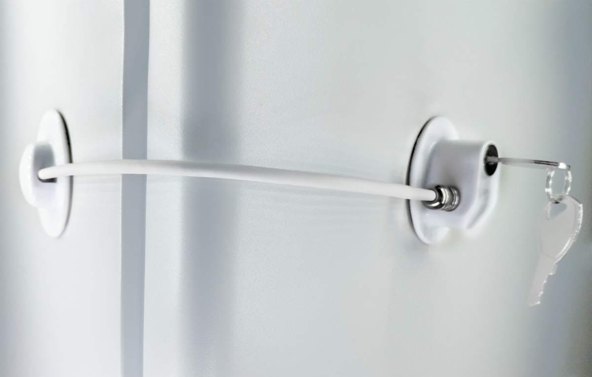 Refrigerator Door Lock with 2 Keys, File Drawer Lock, Freezer Door Lock and Child Safety Cabinet Lock by REZIPO Wihte