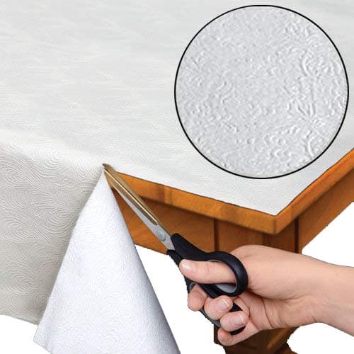 Home Bargains Plus Quilted Heavy Duty Table Pad Protector with Flannel Backing, Cut to Fit, Heat Resistant, Wipe Clean, Protects Table from Spills and Scratches, White, 60” x 102” Rectangle
