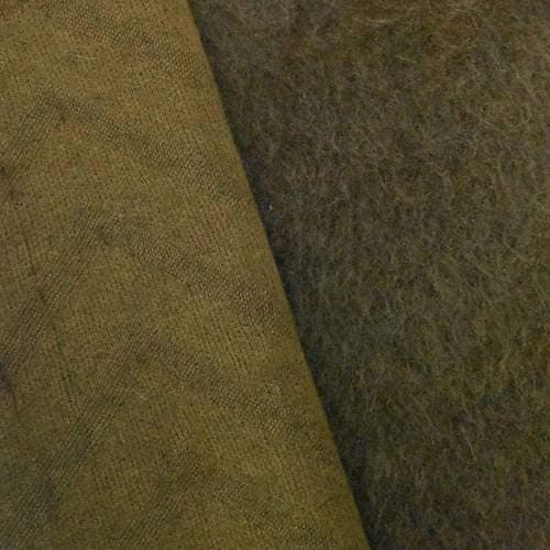 Brown Brushed Pile Wool Blend Knit Jacketing, Fabric by The Yard