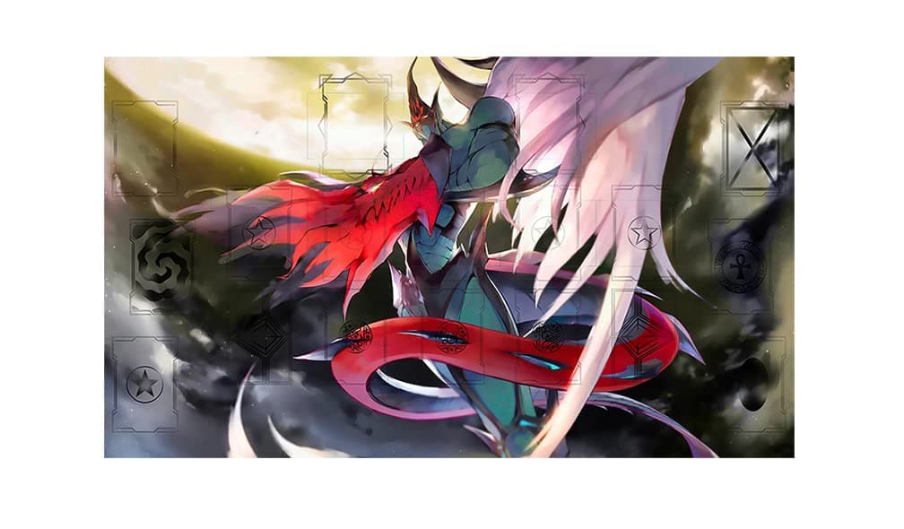 Custom Elemental Hero Flame Wingman Playmat - TCG MTG Hero Flame Playmat - Compatible for Magic The Gathering Yugi TCG CCG OCG TCG - APK056