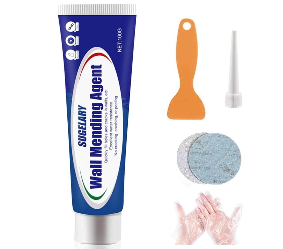 Wall Repair Cream, Waterproof Wall Mending Agent, Quick Drying Wall Repair Paste Kit, Effectively Repair Wall Scratches, Nail Holes, s, Graffiti, Renovation Solutions for White Walls (100g1pack)