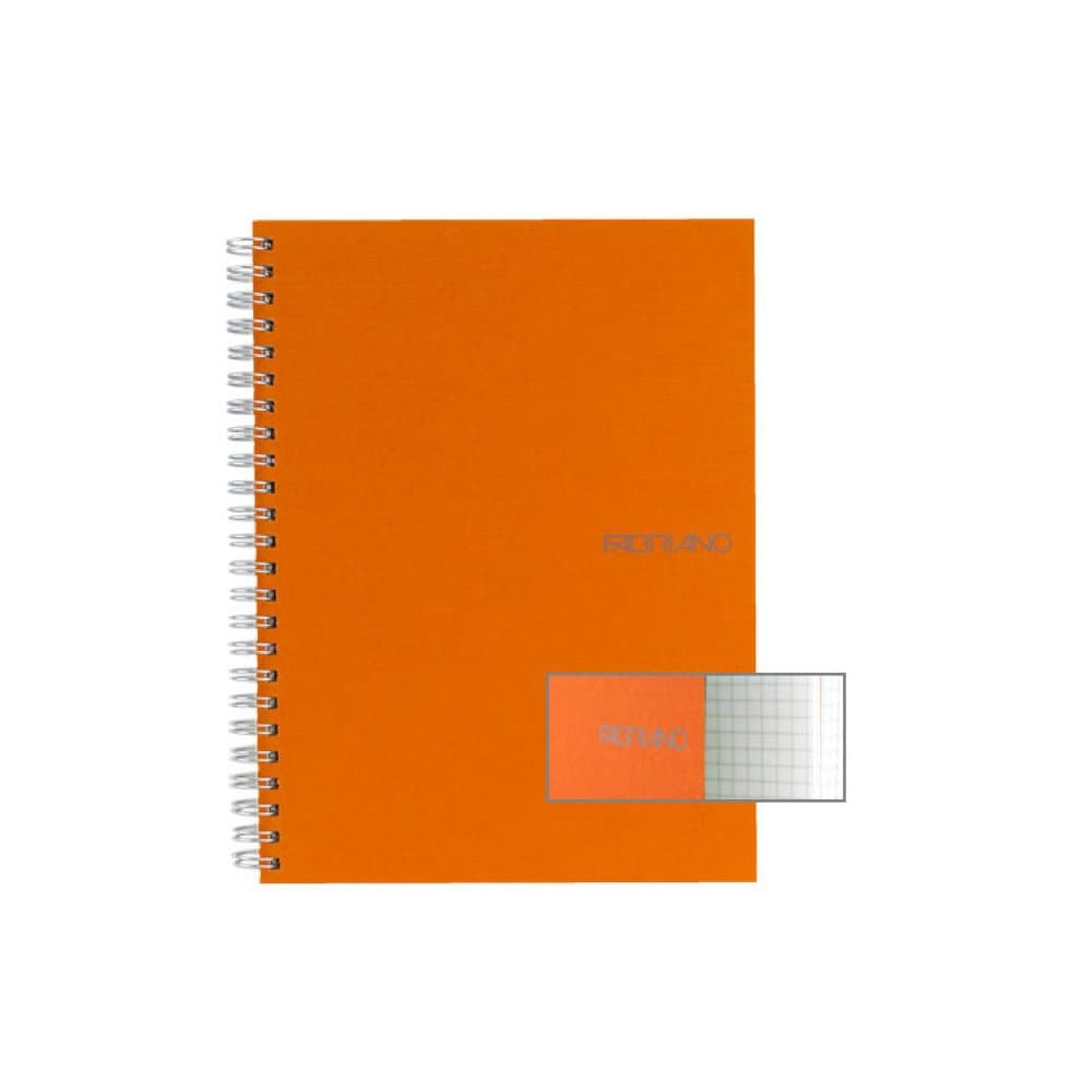 FabrianoEcoQua Notebook, Small, Spiral-Bound, Grid, 70 Sheets, Orange