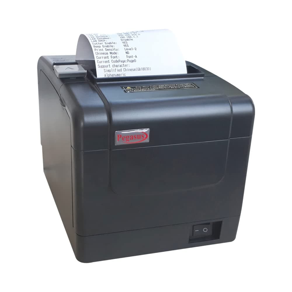 Pegasus PR8022 Thermal Receipt Printer A Reliable Operation and Performance Solution That fits Your Needs. with Interface: USB+LAN, Low Cost and Clear Printing.No Ink or Cartridge Required.