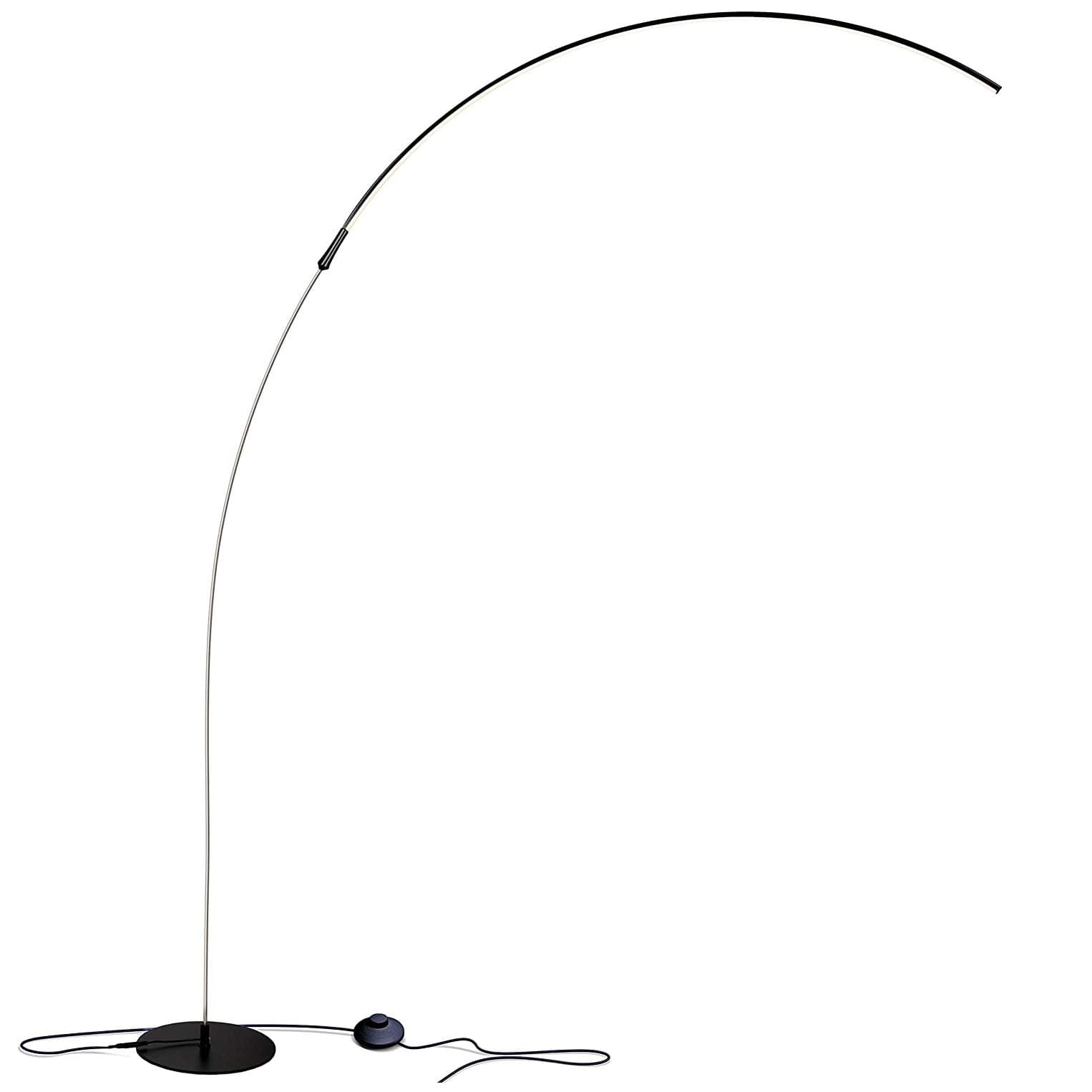 brightech sparq arc led Floor lamp - Modern Over The Sofa Living Room Light - Warm White Arch Lighting for bedrooms or Offices - dimmable Minimalist Pole Downlight ã ₠†Black