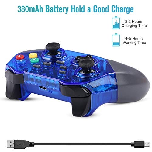 Switch Controller for Nintendo,KINGEAR Switch Pro Controller Remote Gamepad for Nintendo Switch,Wireless Switch Controller with Dual Vibration,Supports Gyro Axis & Turbo Function(Blue)