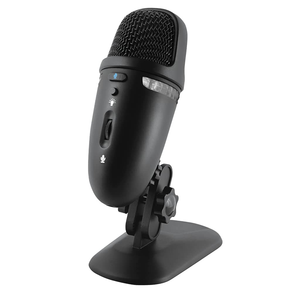 Cyber Acoustics Premium USB Microphone with Dual Recording Patterns - 24-bit Recording Perfect for Podcasting and Vlogging - Compatible with PC and Mac (CVL-2009)