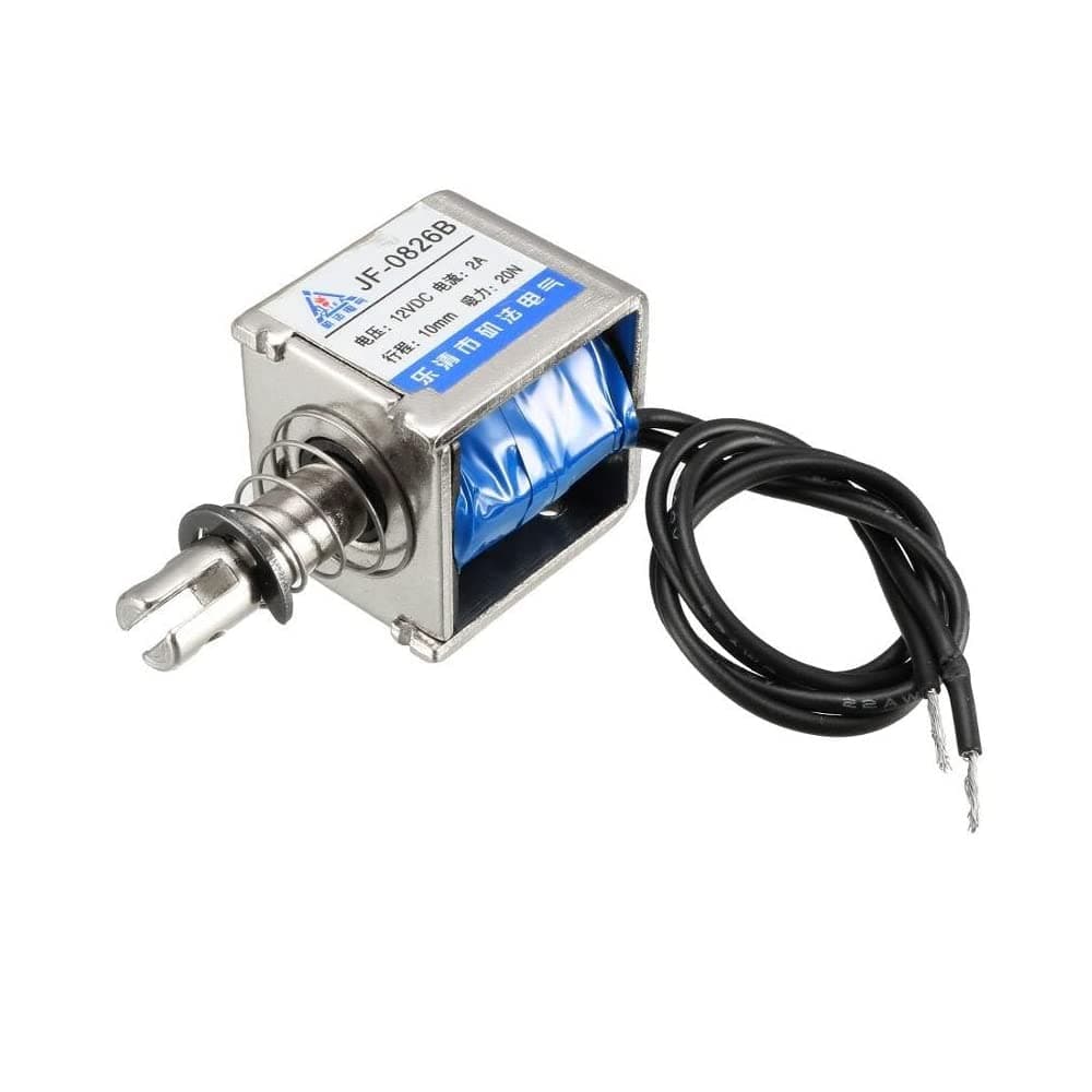 xcluma JF-0826B DC 12V 20N 10mm Stroke Push-Pull Type DC Solenoid Electromagnet Linear Motion