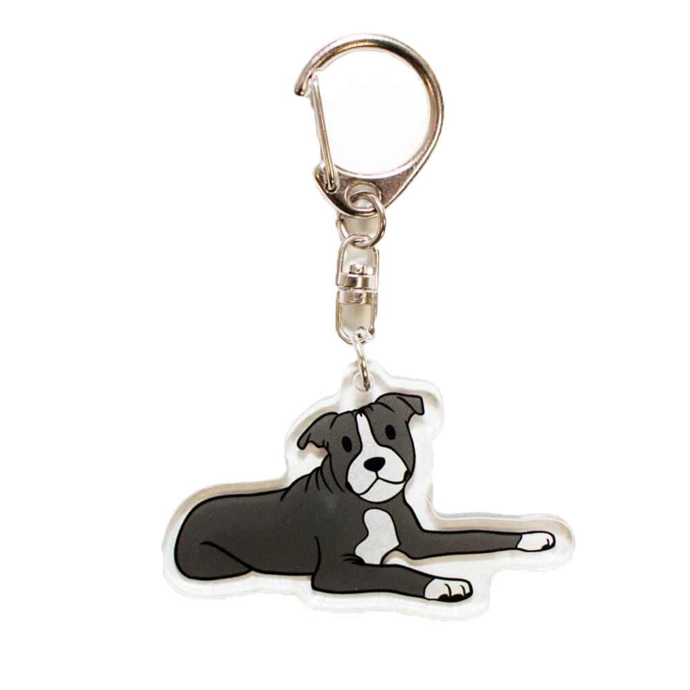 Smiling Pitbull Charm, Pitty Lover 2.25" Acrylic Keychain