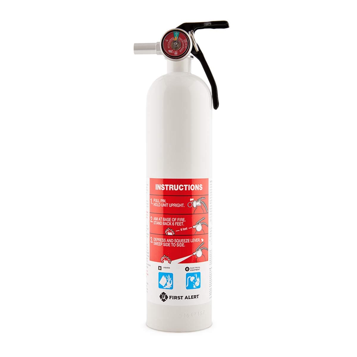 First Alert Fire Extinguisher for Car & Marine Use, UL RATED 10-B:C, AUTOMAR10 FE10GR, White, 1-Pack