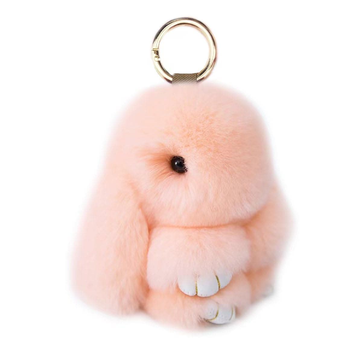 jtkdxqs Mini Bunny Keychain Artificial Rabbit Fur Plush Fluffy Key Ring Car charm for Women