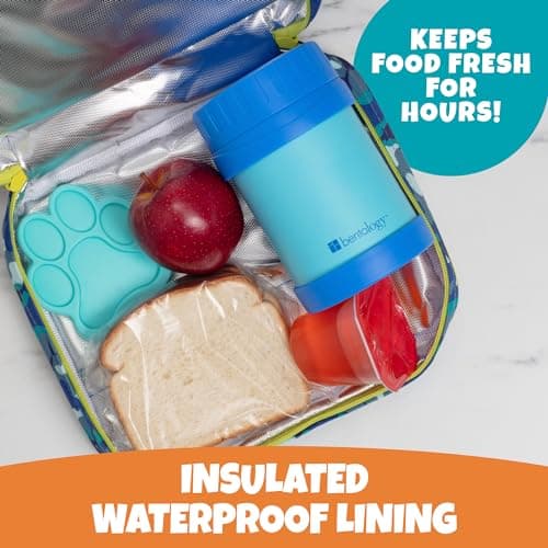 Bentology Lunch Bag and Box Set for Boys - Includes Insulated Sleeve with Handle