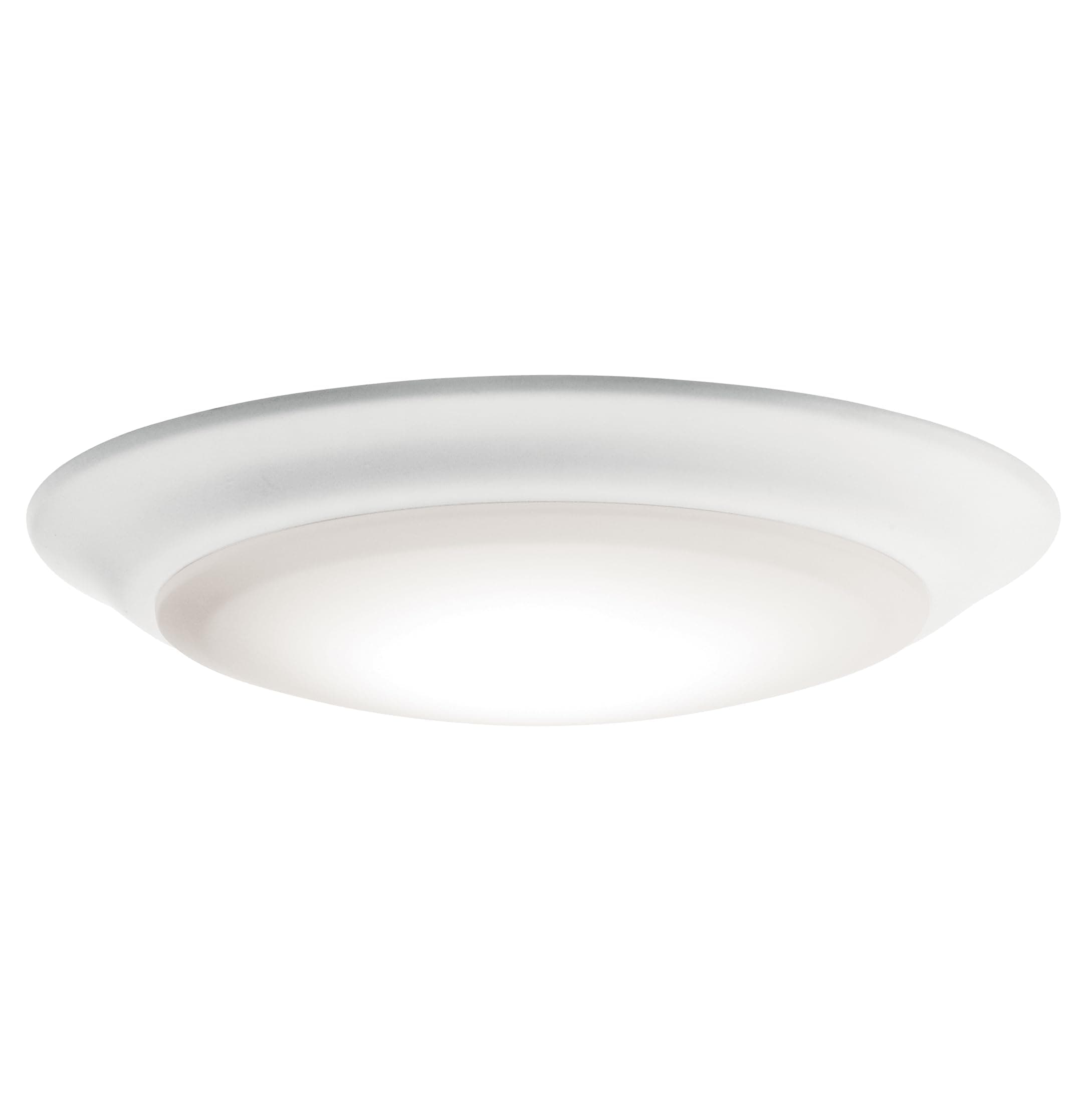 Kichler Gen 1 LED Downlight in White, 7.5” Ceiling Flush Mount Wet Rated Interior Dimmable Light for Living Room, Dining Room, Kitchen, Bathroom and Bedroom, 3000K, (7.5” x 1.5”), 43846WHLED30