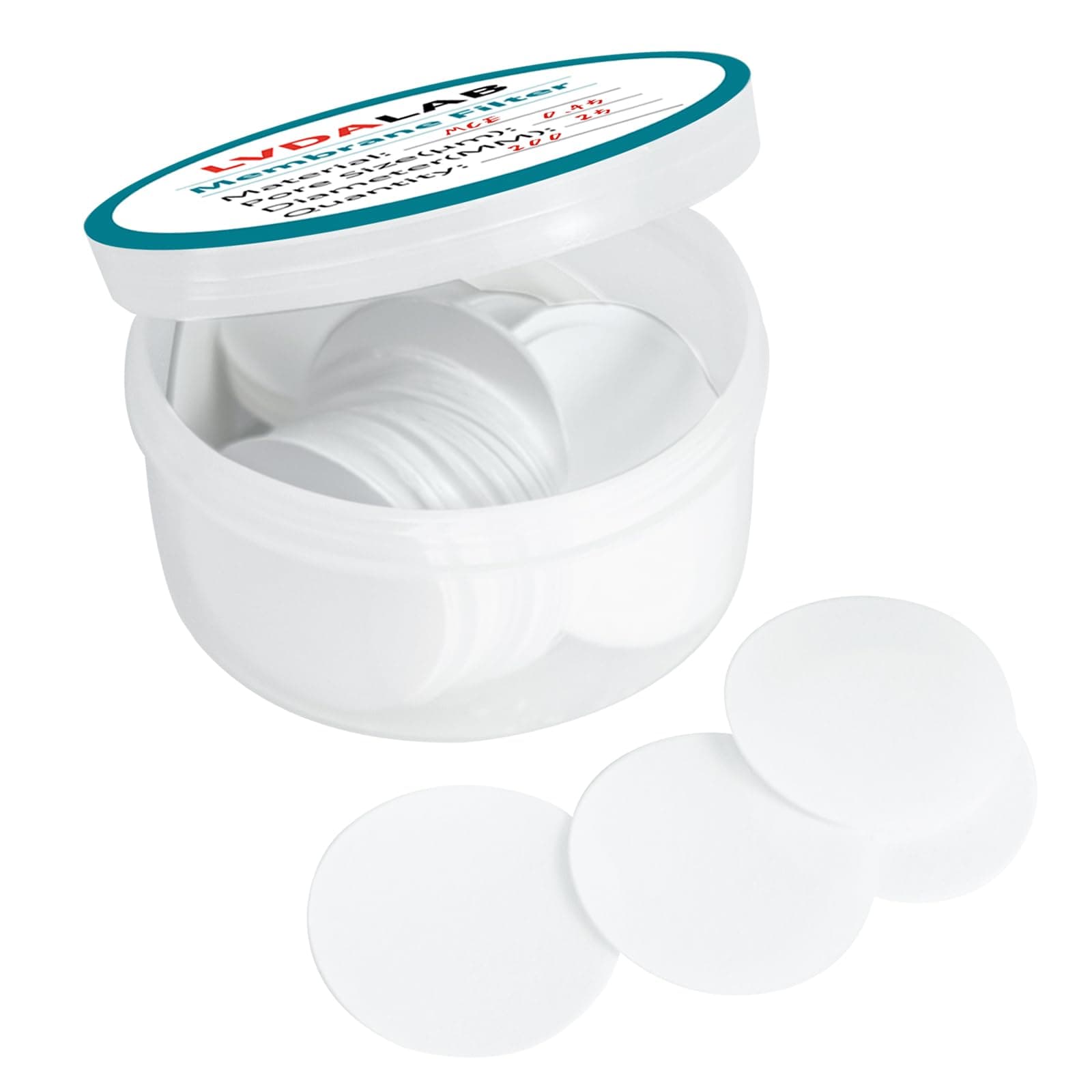 200Pcs/Pack MCE Membrane Filters, Round Mixed Cellulose Esters Lab Filter Paper, Hydrophilic Filter Paper 0.45µm Pore Size, 25mm Diameter,Non Sterile