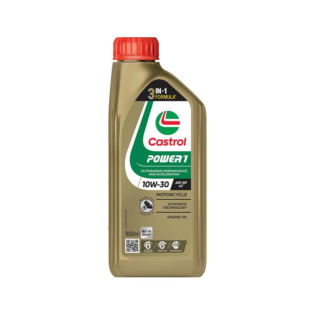 Castrol 3383334 POWER1 4T 10W-30 API SL Synthetic Engine Oil for Bikes (900ml)