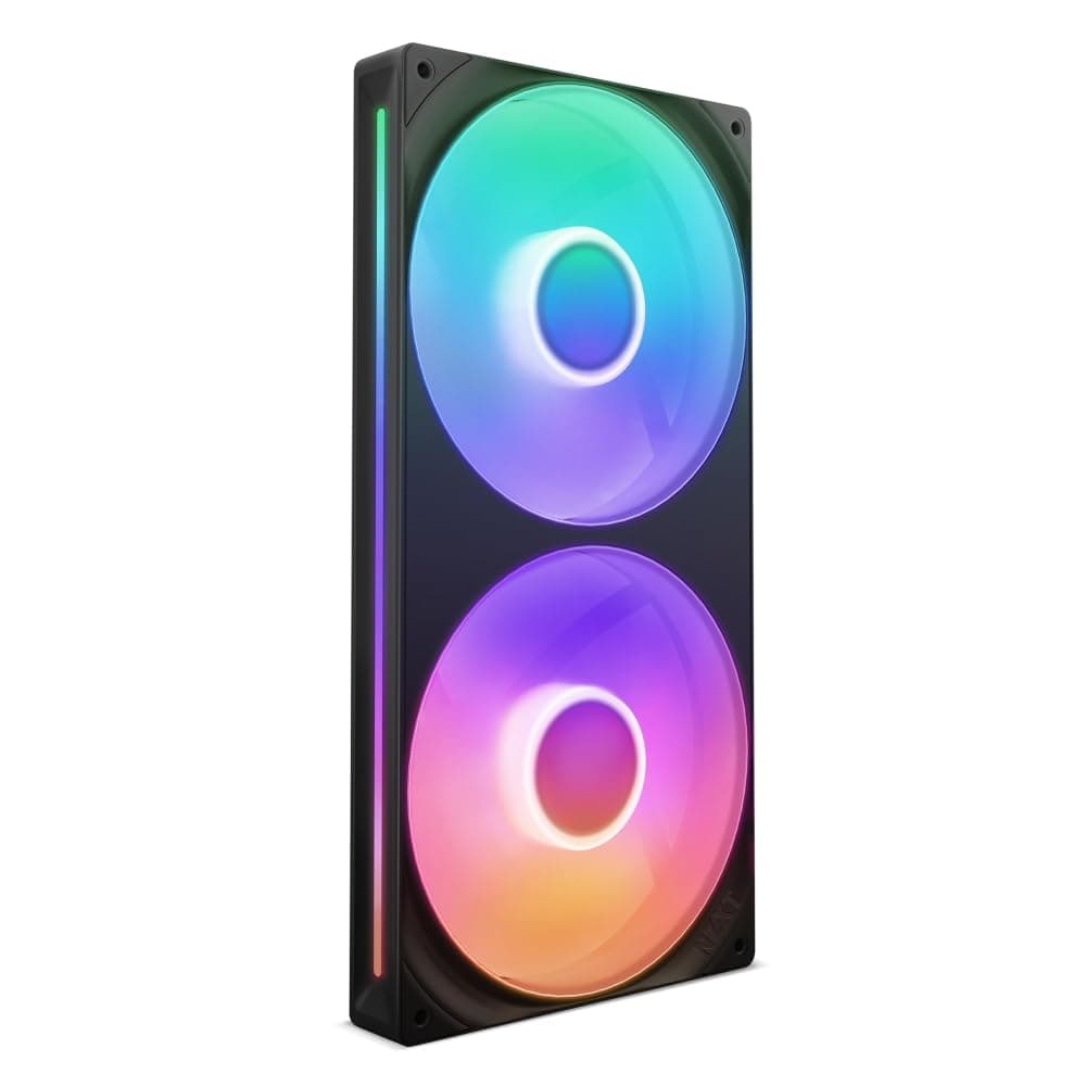 F280 RGB Core - 280mm Single-Frame Fan Unit with 2 x 140mm RGB Fans - Speed & Lighting Control - High Static Pressure & Airflow - Fluid Dynamic Bearings - 8 aRGB LEDs Per Fan - Black