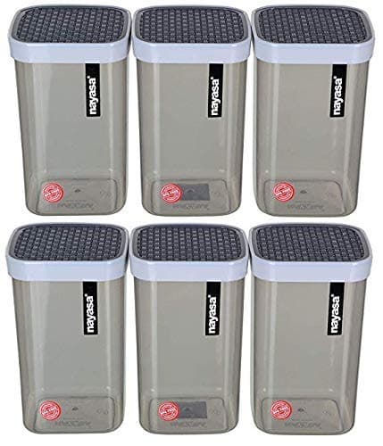 Nayasa Plastic Fusion Container- 1500ml, 6 pieces, Multicolor