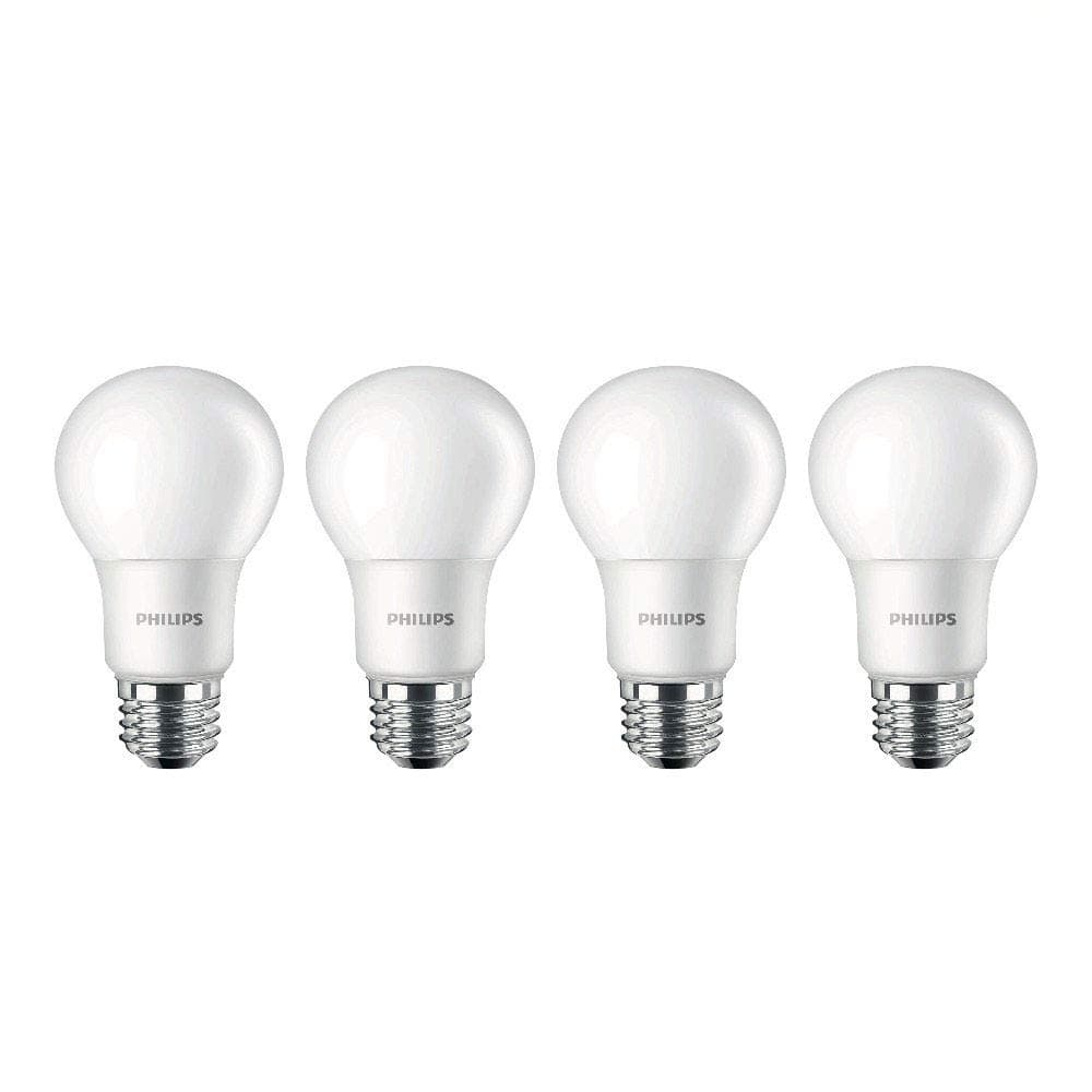 LED Non-Dimmable A19 Frosted Light Bulb: 800-Lumen, 5000-Kelvin, 9-Watt (60-Watt Equivalent), E26 Base, Daylight, 4-Pack