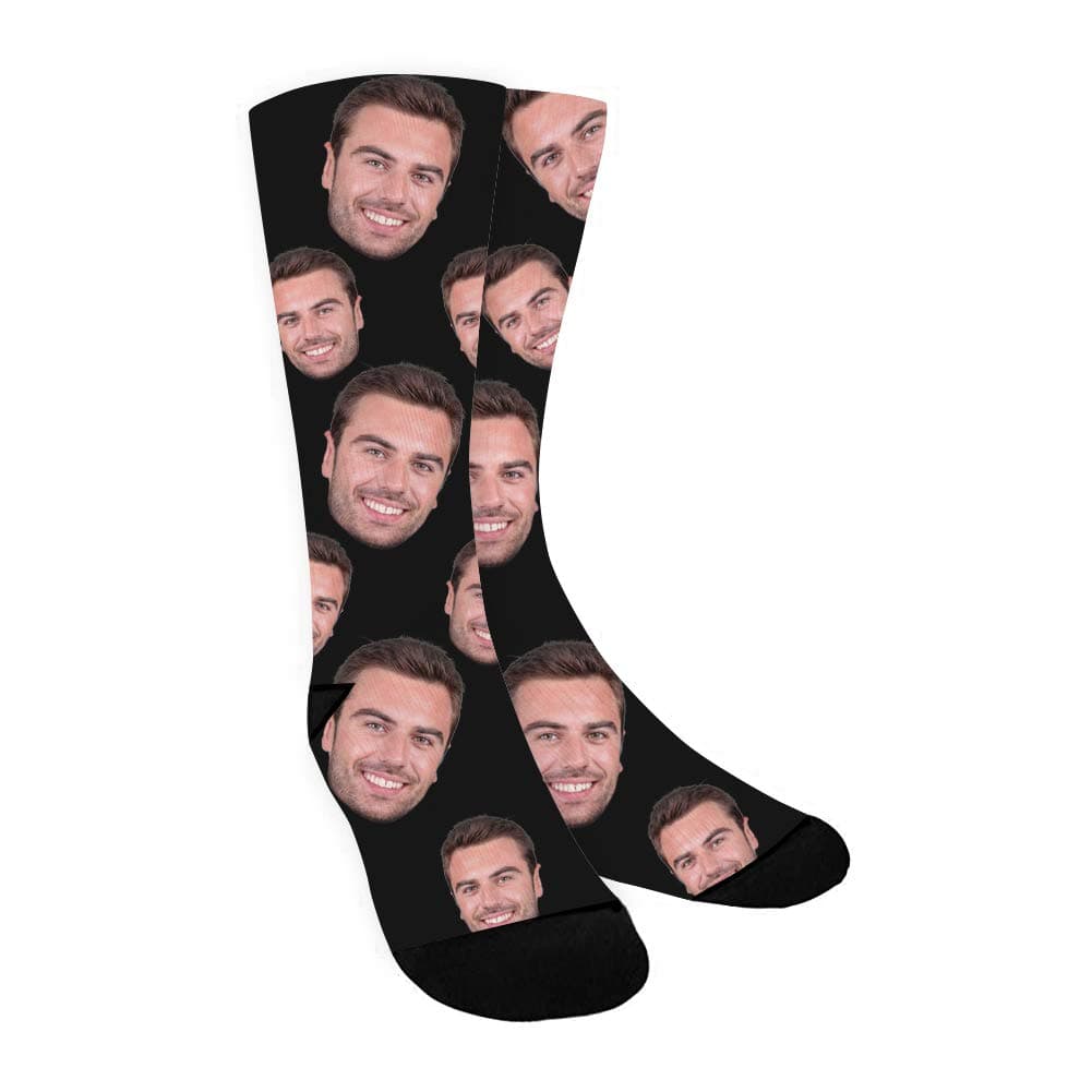 Custom Face Socks with Picture, Personalized Socks with Photo Customized Unisex Funny Crew Sock Gifts for Men Women
