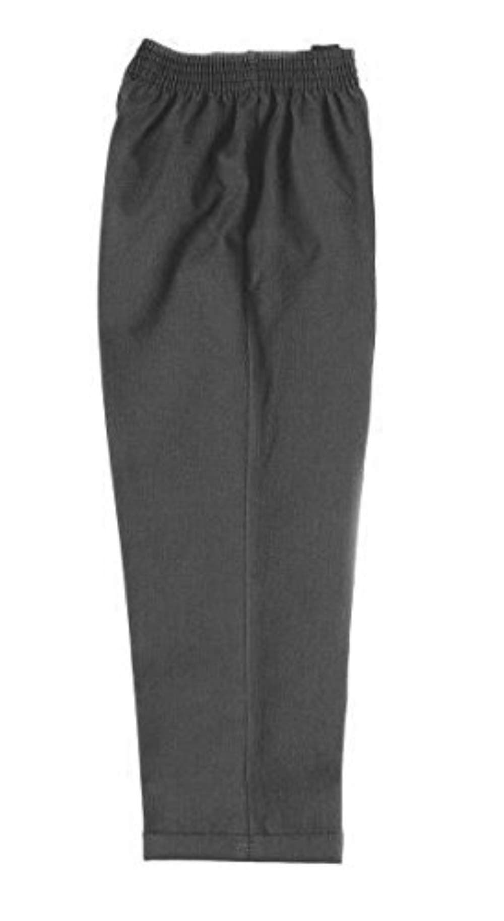 Zeco School Boys Uniform Full Elastic Waist Pull Up On Trousers All Sizes Colours Black Grey Navy Free Postage (Age