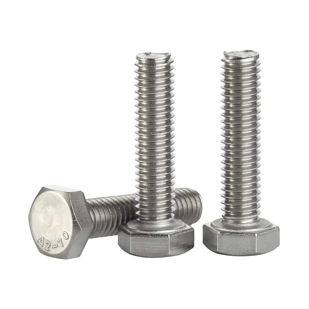 1/4-20 x 1" Hex Head Screw Bolt, Fully Threaded, Stainless Steel 18-8, Plain Finish, Quantity 25