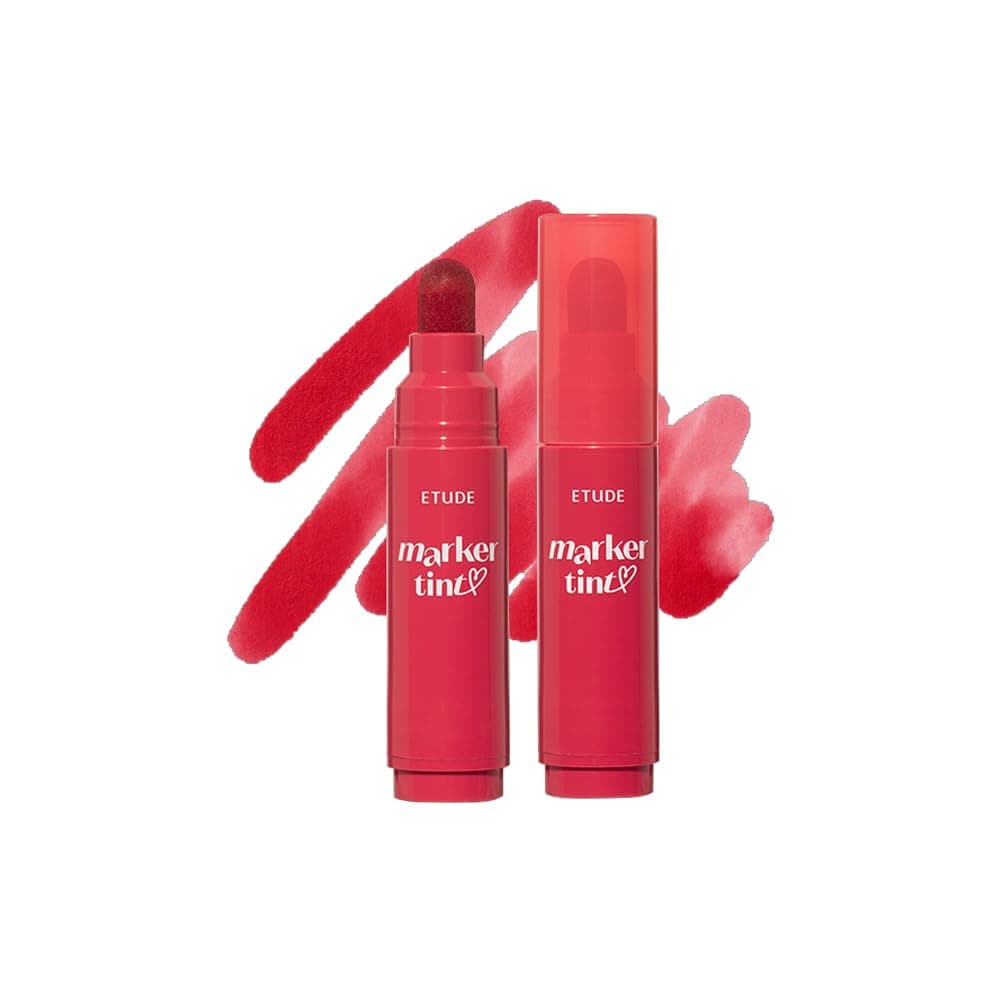 Dear Darling Marker Tint #1 Raspberry Pop (5g) | Hydrating & Long Lasting Lip Stain | High Pigmented Lip Maker with Easy Drawing Tip | Korean Daily Lip Tint, Korean Makeup, Kbeauty