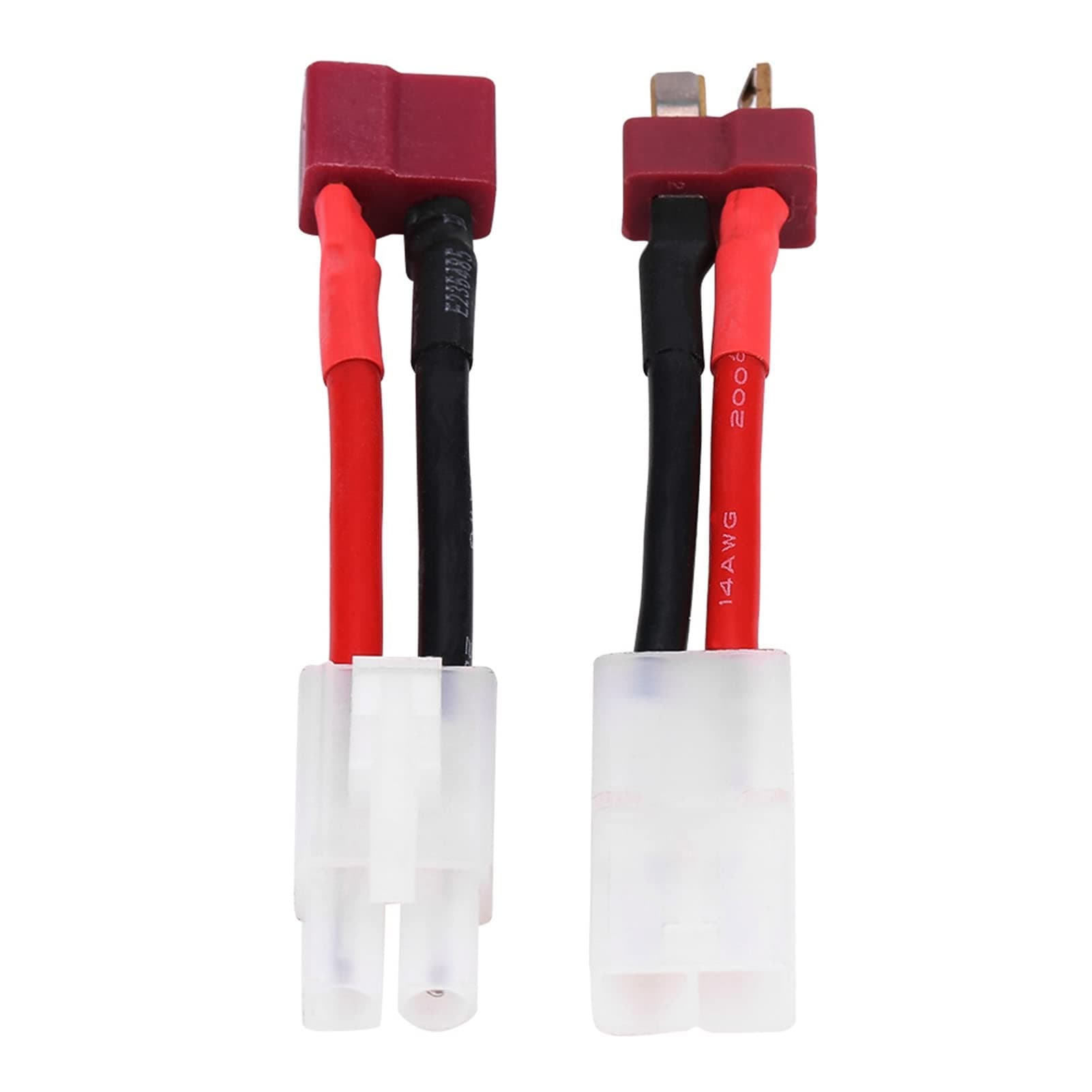 PerGar Power Adapter RC Receiver, 2Pcs/Set T Plug Female/Male to Tamiya Male/Female Adapter Cable 14 AWG Wire RC Accessory, Hobby Remote & App Controlled Vehicle Batteries