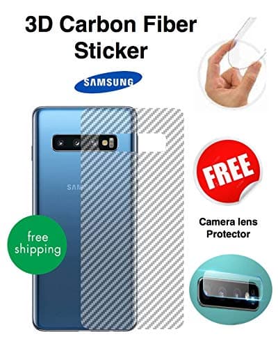 Gear Guard 3D Carbon Fiber Transparent Back Screen Protector Sticker For Samsung Galaxy S10 Plus