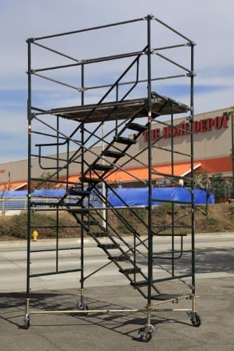 Scaffolding Stairway Rolling Tower with Adjustable Wheels from 11'7" to 12' 7" Deck HIGH CBM1290