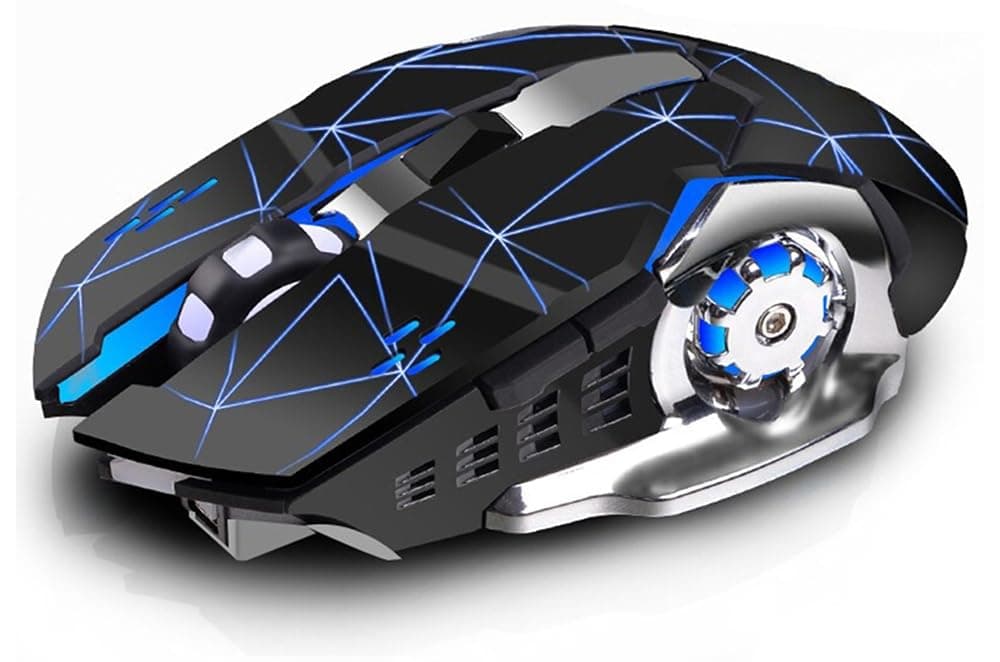 Offbeat® Alpha Bluetooth 5.1 + 2.4 Ghz Wireless Gaming Mouse, 7D Buttons Mouse, 3 DPI Modes 1600:2400:3200 mice for ipad, Mac Book, Tablet, PC, Smart TV, C Type Charging