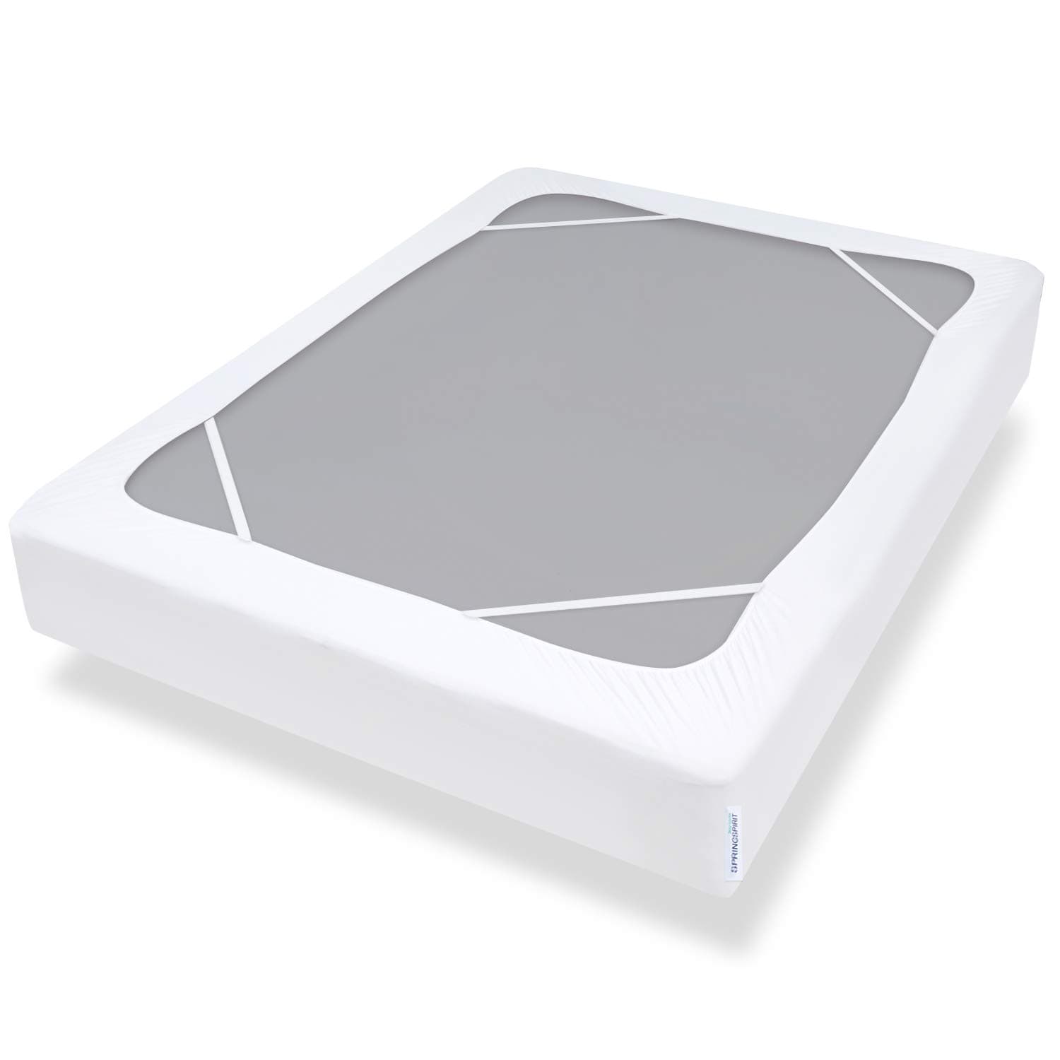 SPRINGSPIRIT Box Spring Cover Full Size with Smooth and Elastic Woven Material, Wrinkle & Fading Resistant, Washable, Dustproof, White