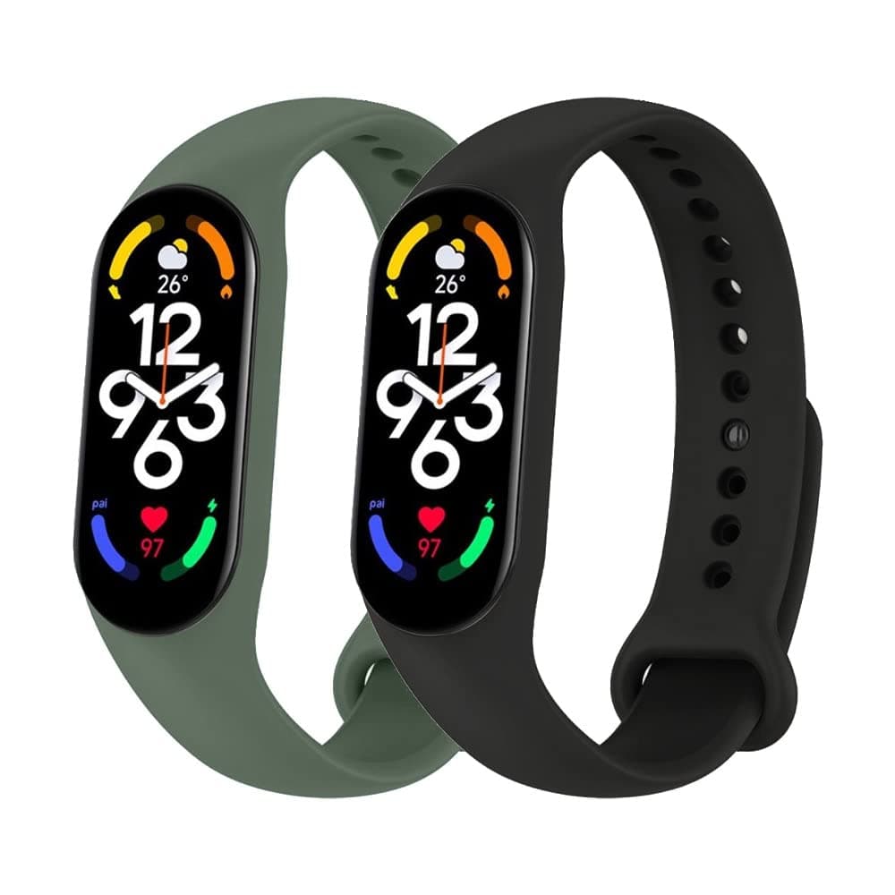 2 Pack for Xiaomi mi Band 7 Strap Silicone Watch Band Smartwatch Wristband Replacement Accessories Strap Bracelet
