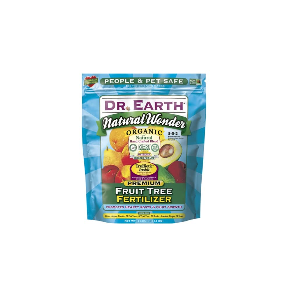 DR EARTH Natural Wonder Fruit Tree 5-5-2 Fertilizer 4LB Bag - New Package for 2020