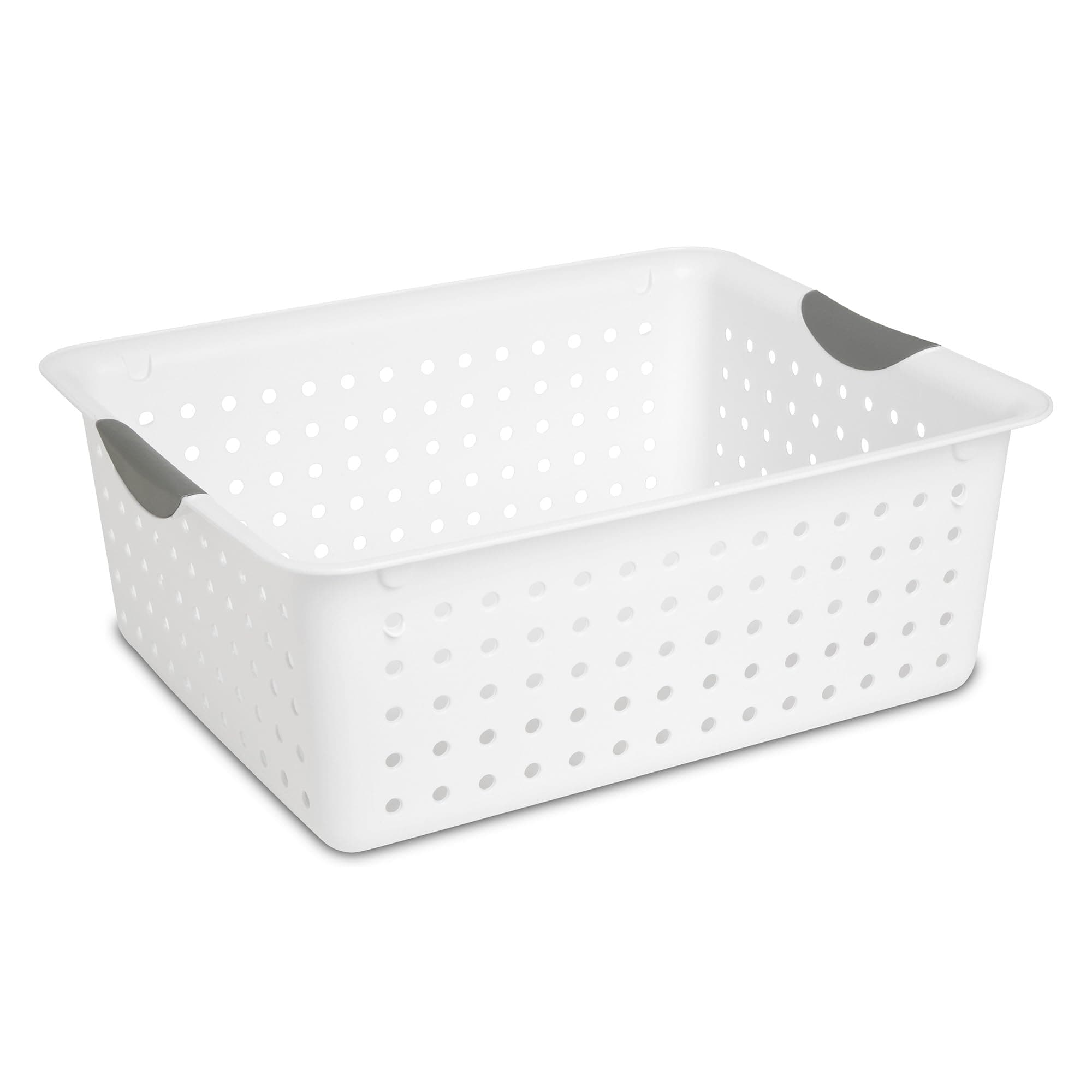 Sterilite Baskets, Bins, Crates, White, (Pack of 6)
