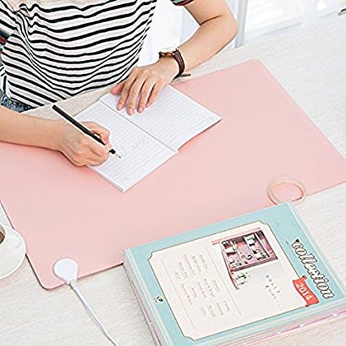Blasco Leather Desk Heating Pad Mat,Smooth Warm 24v Safe Voltage Automatic Control Back Desk Mat