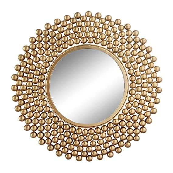AMATIVE IMPEX Decorative Metal Frame Round Wall Mirror Bathroom Mirror Living Room Mirror Royal Mirror Villas Mirror Home Mirror.