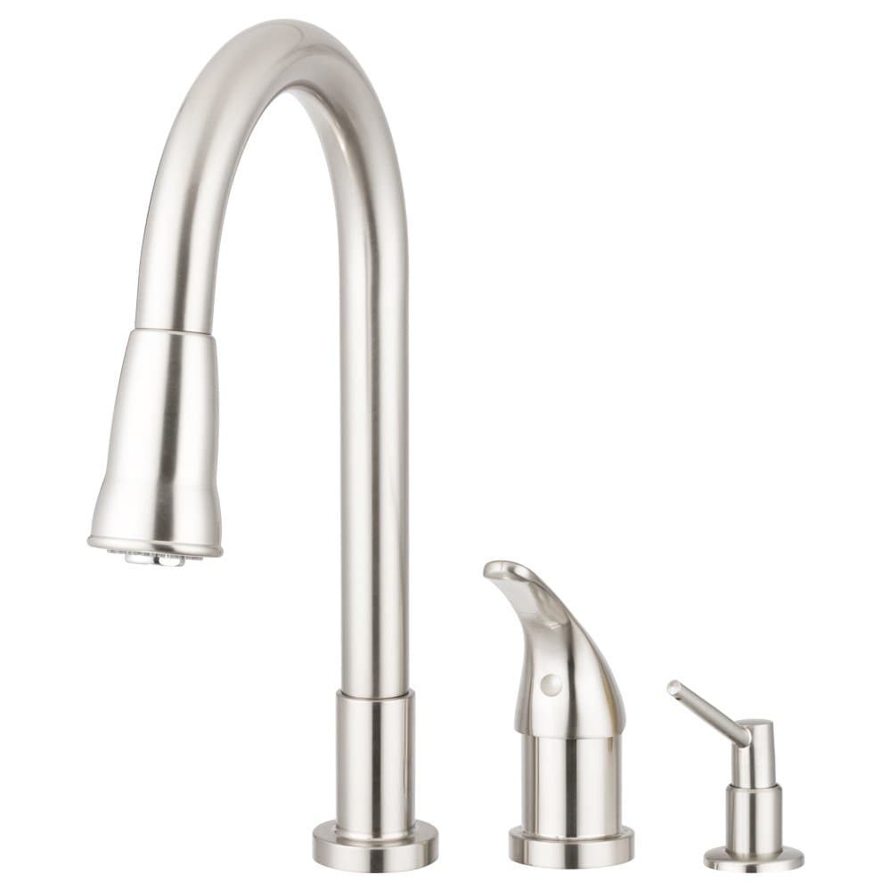 Grandview Pull-Down Kitchen Sink Faucet with Soap Dispenser (Brushed Satin Nickel)