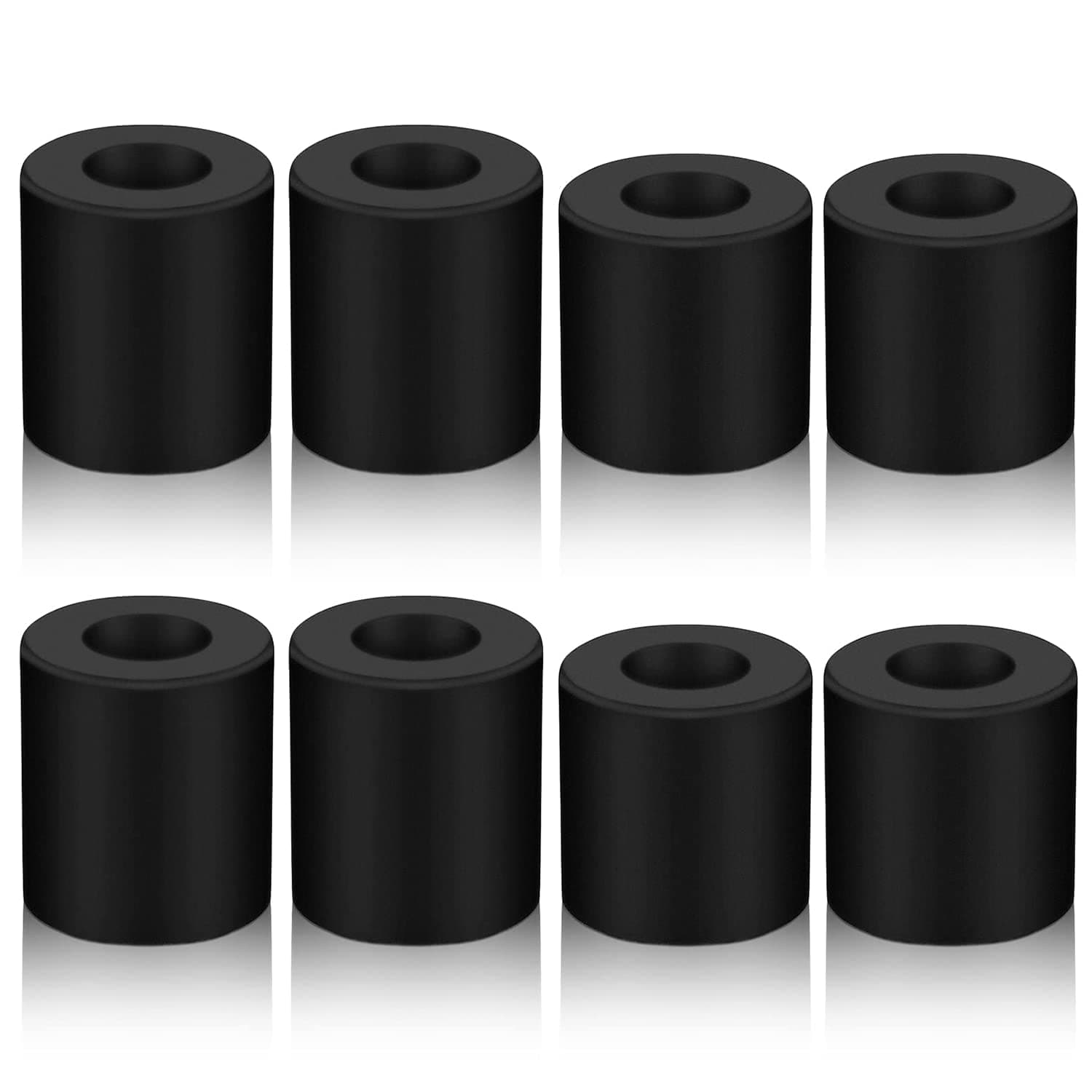 3D Printer Heat Bed Leveling Parts, 8 Pcs Silicone Solid Column, Stable Hot Bed Tool Heat-Resistant Buffer Compatible with CR-10 Ender 3 Bottom Connect (Black,0.63 Inch, 0.7 Inch)