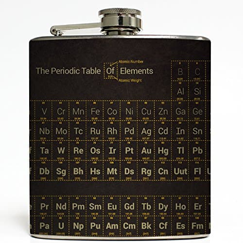 Periodic Table by Cognitive Surplus - Geeky Flask - Liquid Courage Flasks - 6 oz. Stainless Steel Flask