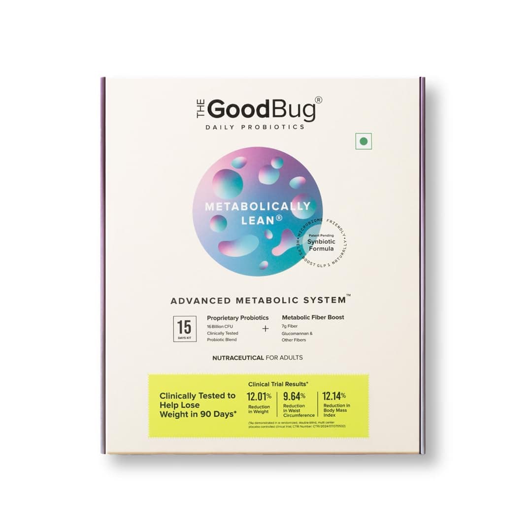 The Good Bug Metabolically Lean: Advance Metabolic System | Weight Loss For Women & Men | 16 b CFUs Probiotics Supplement + L-Carnitine + 7g Prebiotic Fiber | Boosts GLP1, Metabolism & Reduces Cravings Naturally | 15 Days Pack
