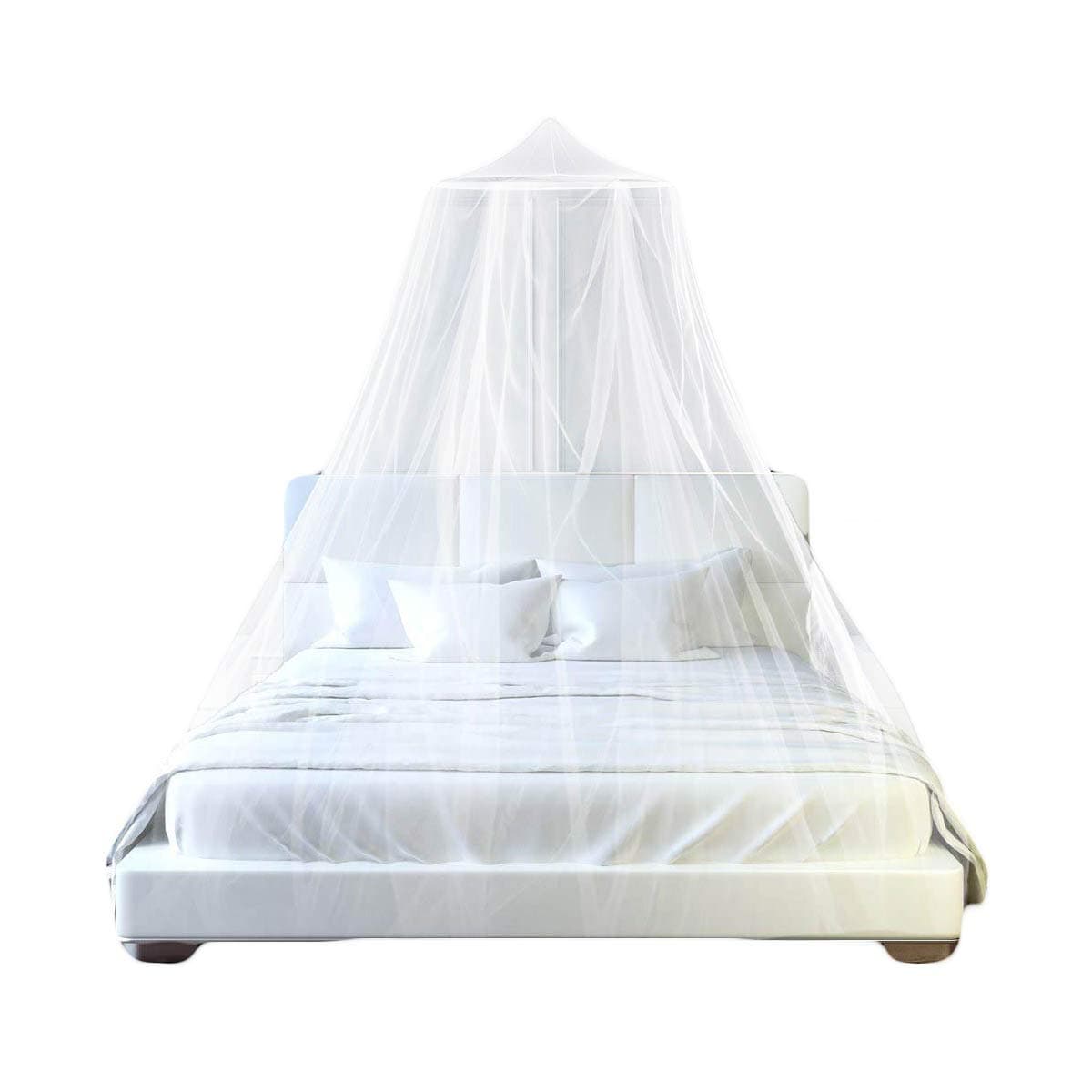 Earthly Roots® Large Mosquito Net King Size White Bed Canopy 12m continuous coverage (no openings) x 2.7m high