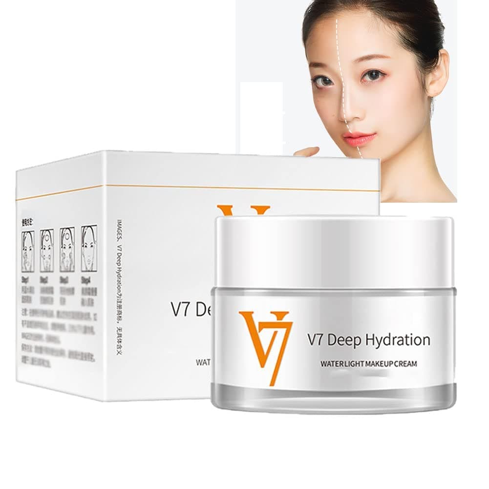 V7 Deep Hydration Waterlight Makeup Cream, Moisturizing Tone-Up Cream, Moisturizing and Frivolous Plain Cream Hydrating Beauty Toning Up The Skin Brightening (1 Pcs)