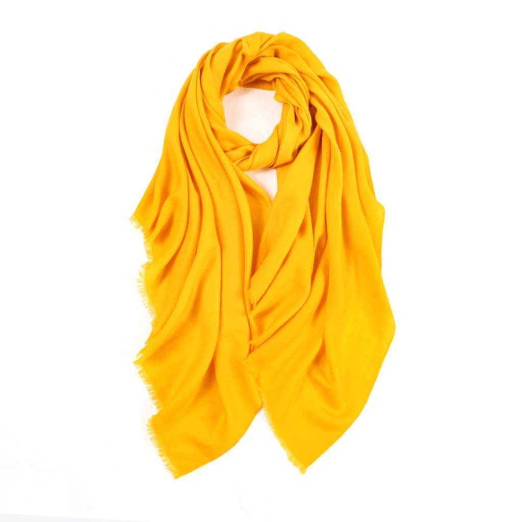 WXL Scarf Pure Wool Solid Color Shawl Printing Process Winter Warm Long Scarf V (Color : Yellow)