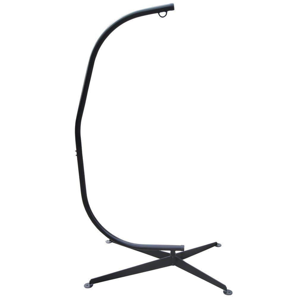 PG PRIME GARDEN Stand for Hammock Chairs C Shape ,Black Steel Hanging Chair Stand,Rust Resistant,Ideal For Indoor And Outdoor,Perfect Stand For Any Hanging Chair