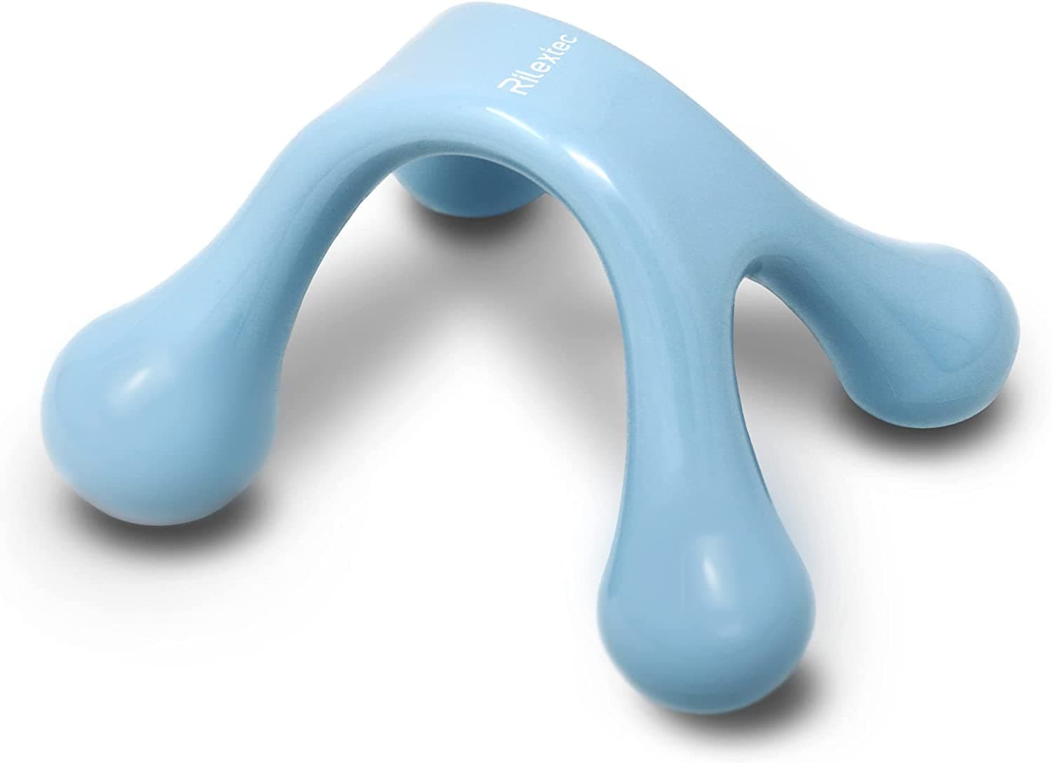 Four Point Manual Massage Tool, Portable Mini Manual Back Massager Tool Gift for Women and Men, Palm Shaped Small Massager Deep Tissue Gift for Back Neck Arm Shoulder Calf Thigh Legs,Blue