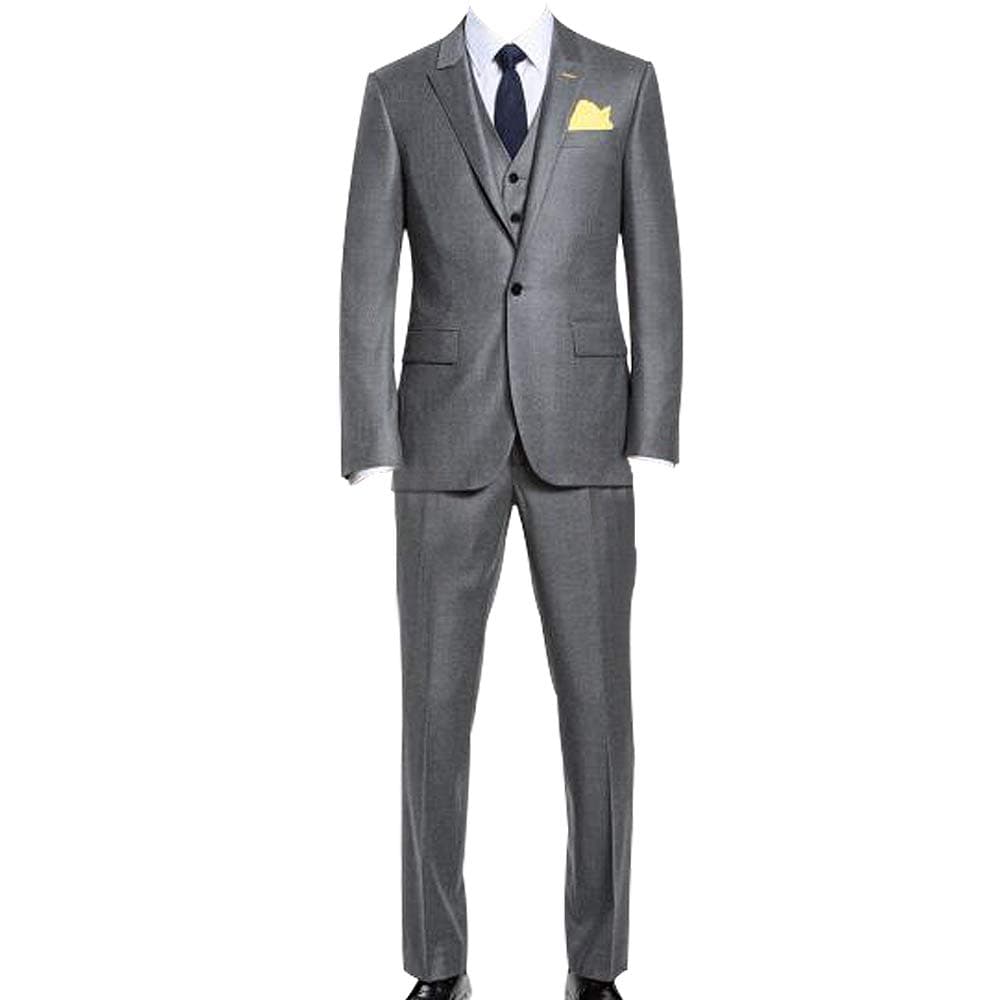 HBDesign Men's 3 Piece 1 Button Peak Lapel Slim Trim Fit Party Tux