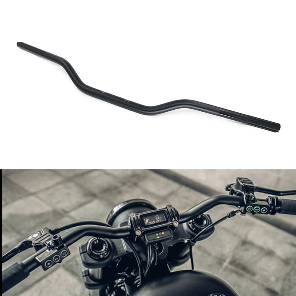 Motorcycle Handlebar 7/8" 22mm Cafe Racer Handlebars Low Rise Drag Bars Universal For Cafe Race Bobber Motocross Dirt Pit Bike ATV Ebike Mini Bike Black