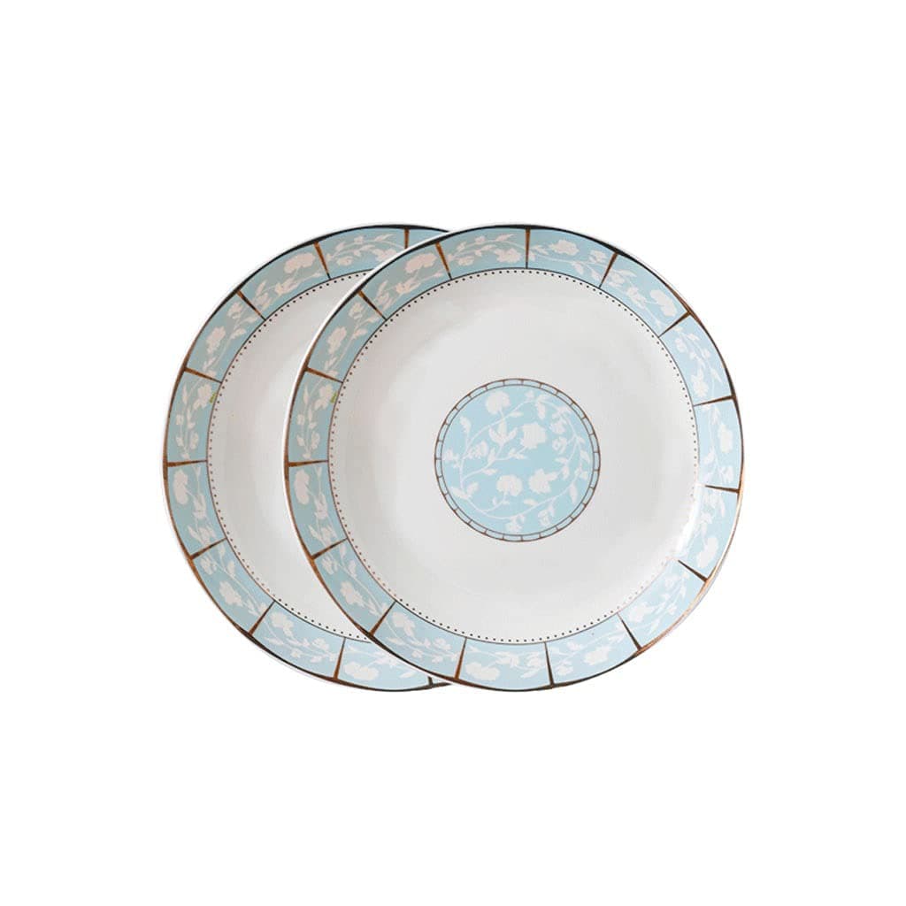 Plates Dinner Plates Round with Gold Rim Ceramic Serving Plates for Household Microwave Oven Dishwasher Safe and Steak Meat Pasta Apppetizer Plates Dinner Plates