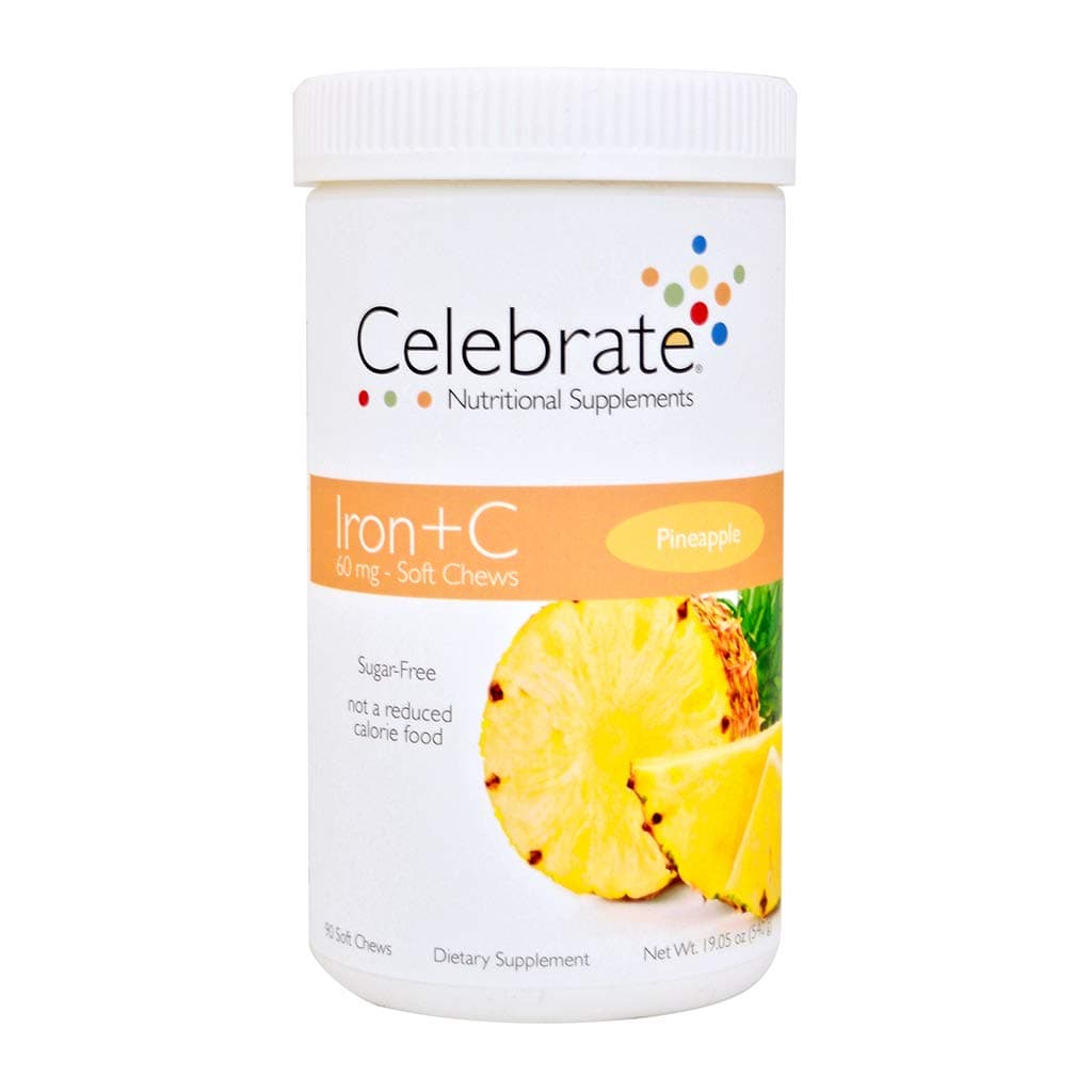 Celebrate Iron C 60 mg - Soft Chews - Pineapple - 90 Count